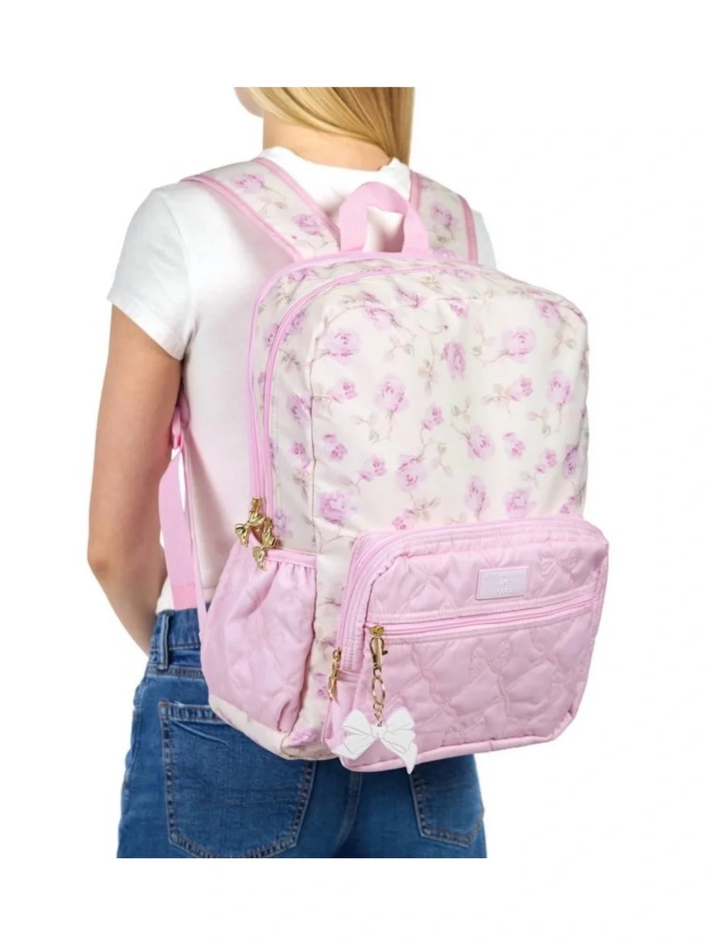 NWT LoveShackFancy x Target Yoobi Ribbon Rosa Backpack Sterling Dusk